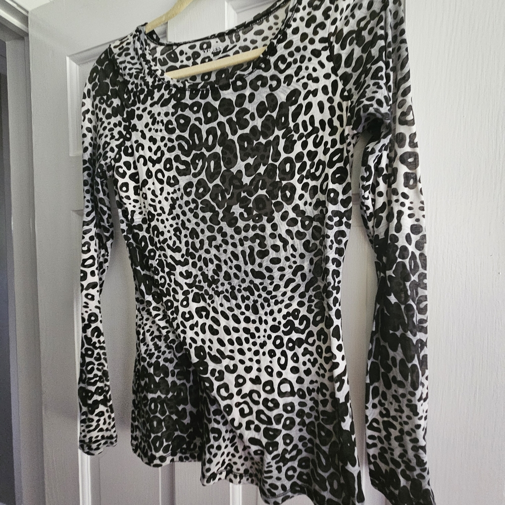 Express Black and White Animal Print Blouse